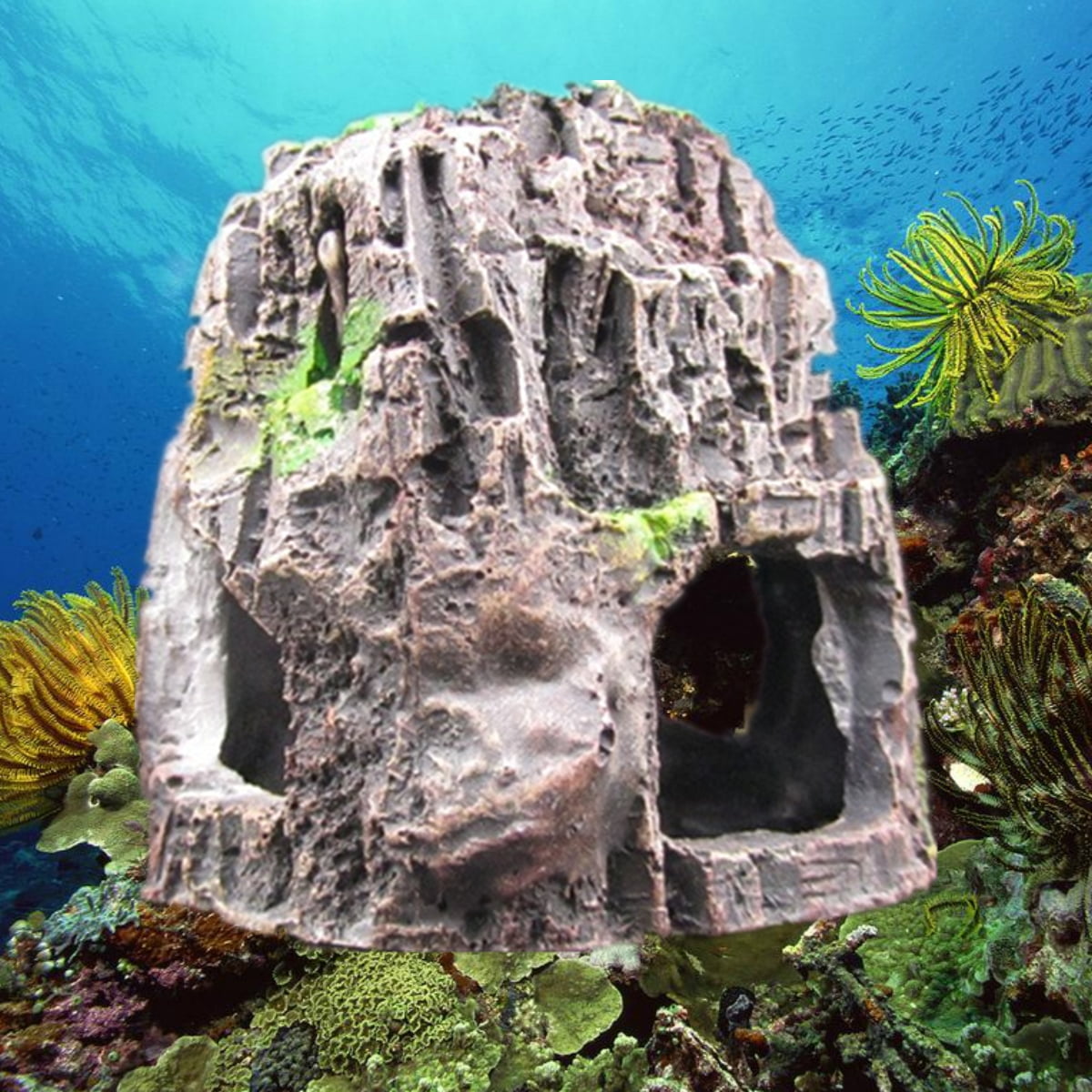 Aquarium Fish Tank Ornament Rockery Hiding Cave Landscape Underwater