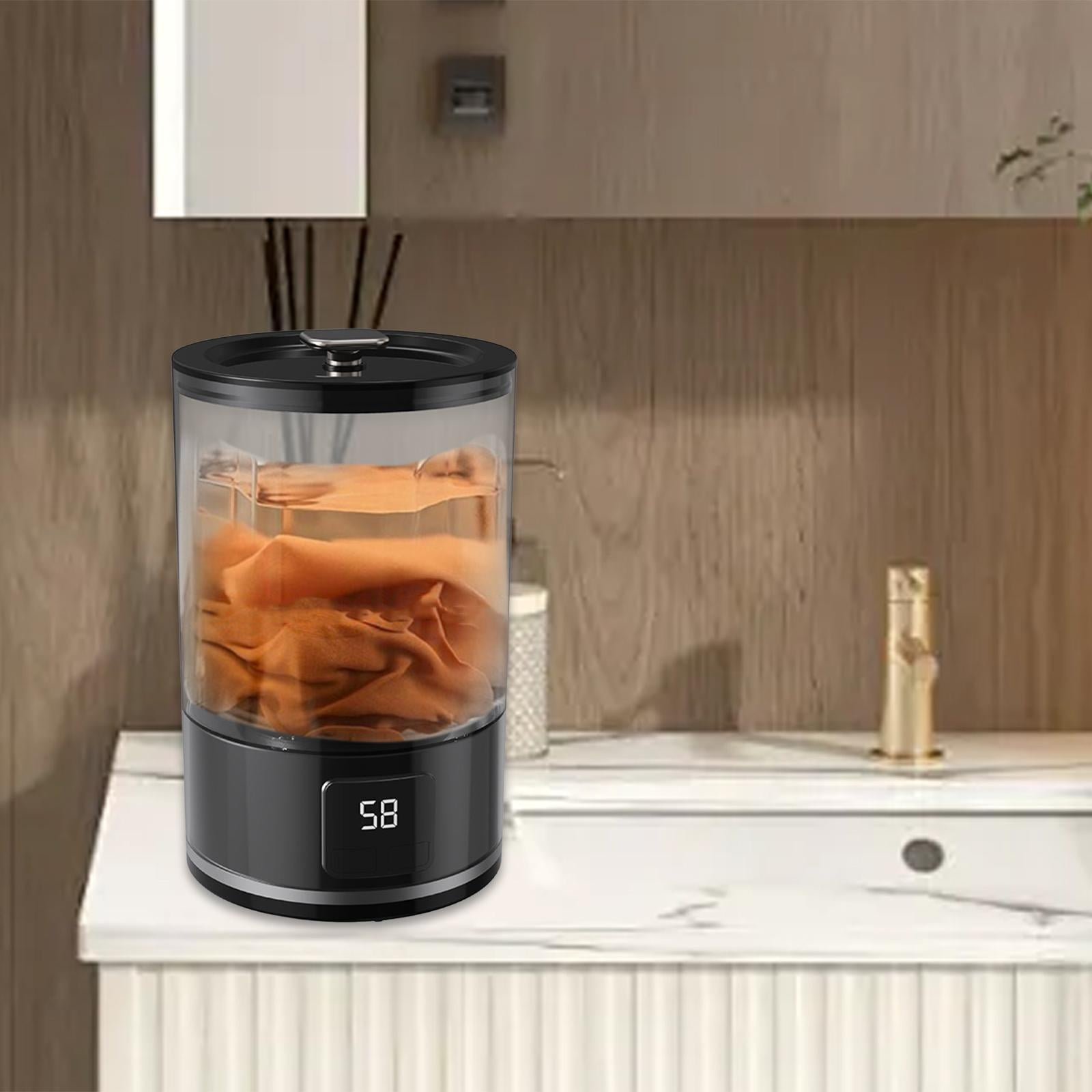 CarpNettore Portable Washing Machine Home Appliances LED Display Quiet Small Washing Machine black
