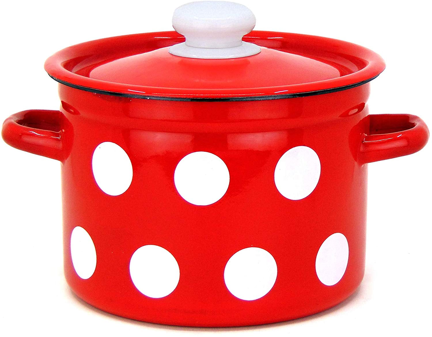 Idilia Enamel Cylindrical Pot, Enamel Cookware, Enamel Steel Pot with