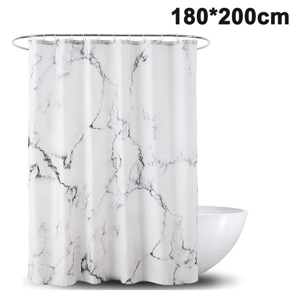 Marble Shower Curtain Polyester Fabric Bathroom Curtain Waterproof Shower Curtains with 12 Shower Curtain Rings 3D Digital Printing, Shower Curtains for Bathtub and Shower In Bathroom