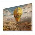 thumbnail image 2 of Designart "Panorama Golden Sky Balloon II" Transportation Print on Natural Pine Wood, 2 of 5