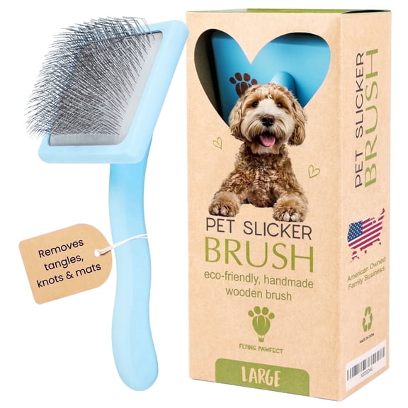 Pet Slicker Brush for Dogs – Grooming Brush for Poodles, Doodles, and Golden Retrievers (Flat Large)