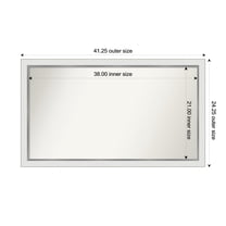Amanti Art Custom Wall and Bathroom Mirror (24.25 x 41.25 in.), Eva White Silver Narrow Frame
