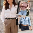 thumbnail image 5 of SUOSDEY 3 Pack Women Belts for Jeans Pants Ladies Leather Waist Belt with Liquid Shapes Gold Buckle, 5 of 7