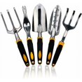 thumbnail image 1 of Jinsinto 5 Pcs Outils de Jardinage pour Adultes Kit de Jardinage pour Femmes Outil de Jardin Potager Intérieur Extérieur Râteau à Griffes Fourche de Jardin Poignée Désherbeur Transplantoir de Jardinage Pelle à Sol, 1 of 5