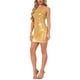thumbnail image 4 of Vestido sin mangas arrugado INSPIRE CHIC para mujeres, vestido de fiesta mini ajustado de cuello redondo metálico L dorado, 4 of 5
