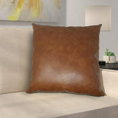 Faux Leather Throw Pillows For Couch, Decorative Pillows For Brown Leather Sofa