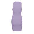 thumbnail image 5 of Bigersell Wedding Guest Dresses Fashion Women Soild Asymmetrical Halter Tank Dress Short Midi Club Dress Big & Tall Shirt Dress Style 8414, Female Above Knee Dresses Purple L, 5 of 6