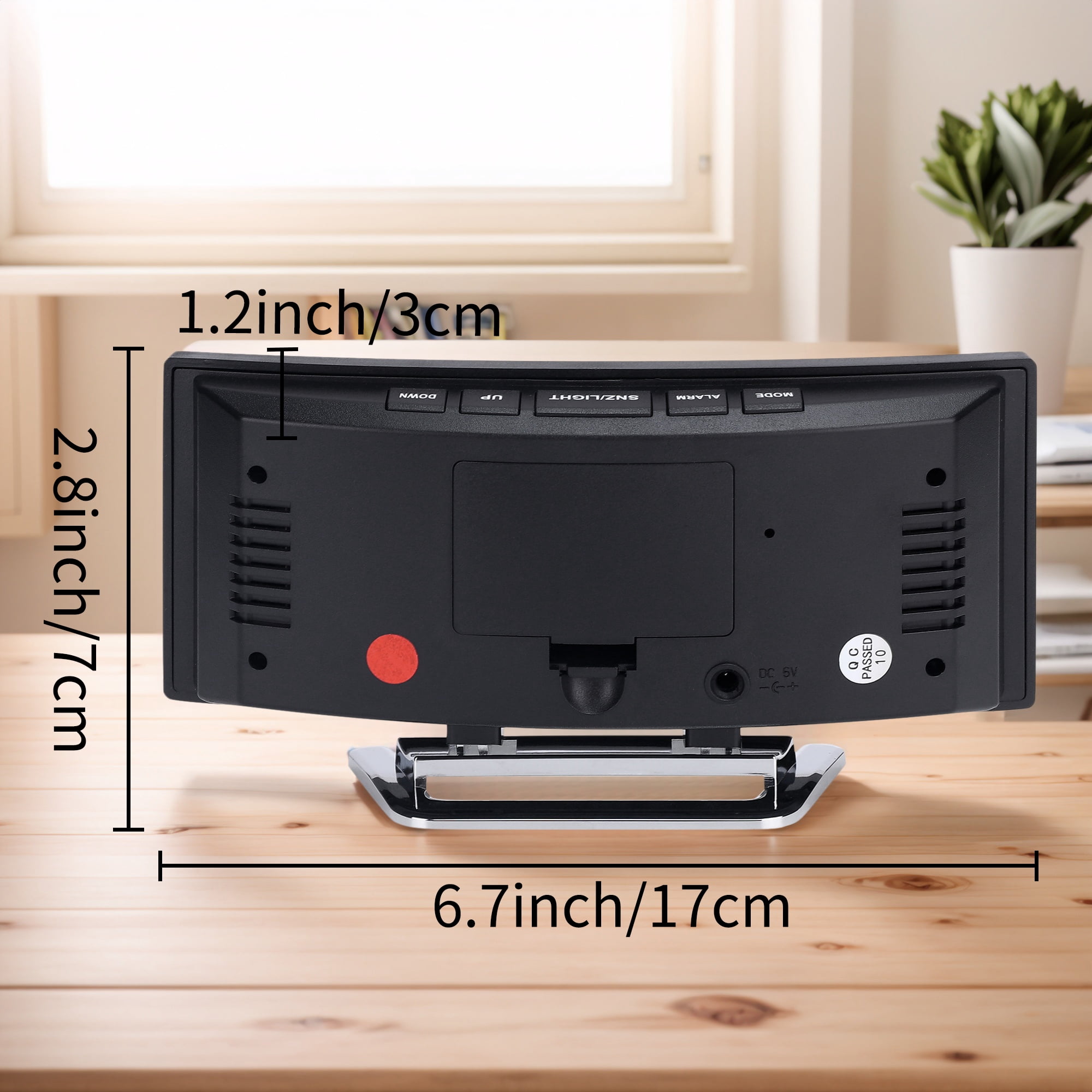Unique Bargains LED Mirror Alarm Clock for Deep Sleepers Blue