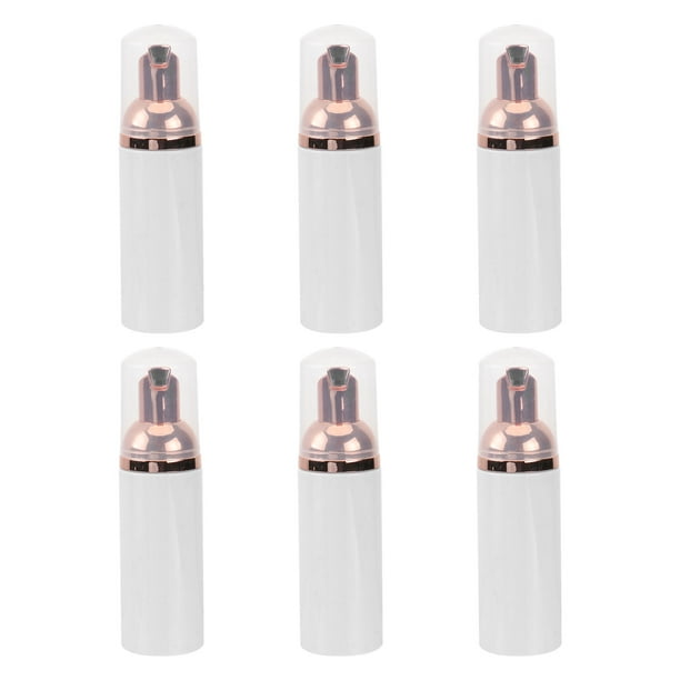 6 piezas Botellas de plástico vacías Contenedores de espuma Botellas de maquillaje Contenedor de limpieza recargable (Cabezal de bomba de oro rosa)