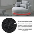 thumbnail image 7 of Accent Barrel Chair, Modern Swivel Sofa Chair Chaise Lounge with Storage Ottoman and Pillows, Linen Fabric Round Club Chair with Curved Backrest for Living Room Hotel, Light Gray, 7 of 7