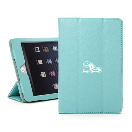 For Apple iPad Mini 4 Light Blue Leather Magnetic Smart Case Cover Stand Firefighter
