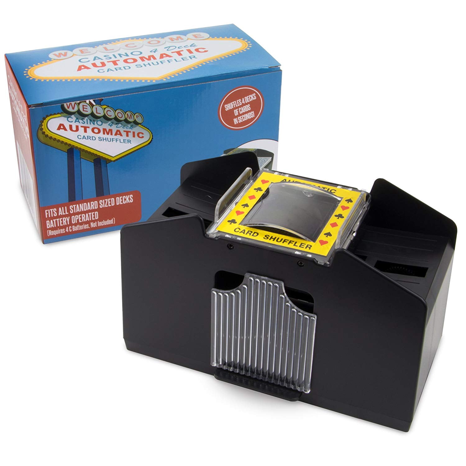 4 Deck Card Shuffler with 4 Decks of Bicycle Playing Cards, Shuffles 4  decks of cards in seconds! By Brybelly - Walmart.com