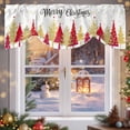 thumbnail image 6 of Christmas Tree Tie Up Valances Curtain, Gold Red Tree Winter Snowflakes Abstract Adjustable Rod Pocket Short Window Treatment Tie Up Curtains Valances for Kitchen Living Room Bathroom 54x18 Inches, 6 of 9
