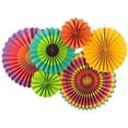 thumbnail image 2 of Party Hanging Paper Fans Set, Round Pattern Paper Garlands Decoration 6pcs, 2 of 4