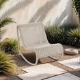 thumbnail image 2 of Meridian Furniture Antigua Cream Wicker And Steel Outdoor Patio Rocker, 2 of 11