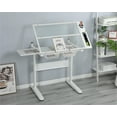 thumbnail image 6 of Qiushi Glass Drafting Table with Stool White Art Desk Adjustable Height 28-36in, 6 of 7
