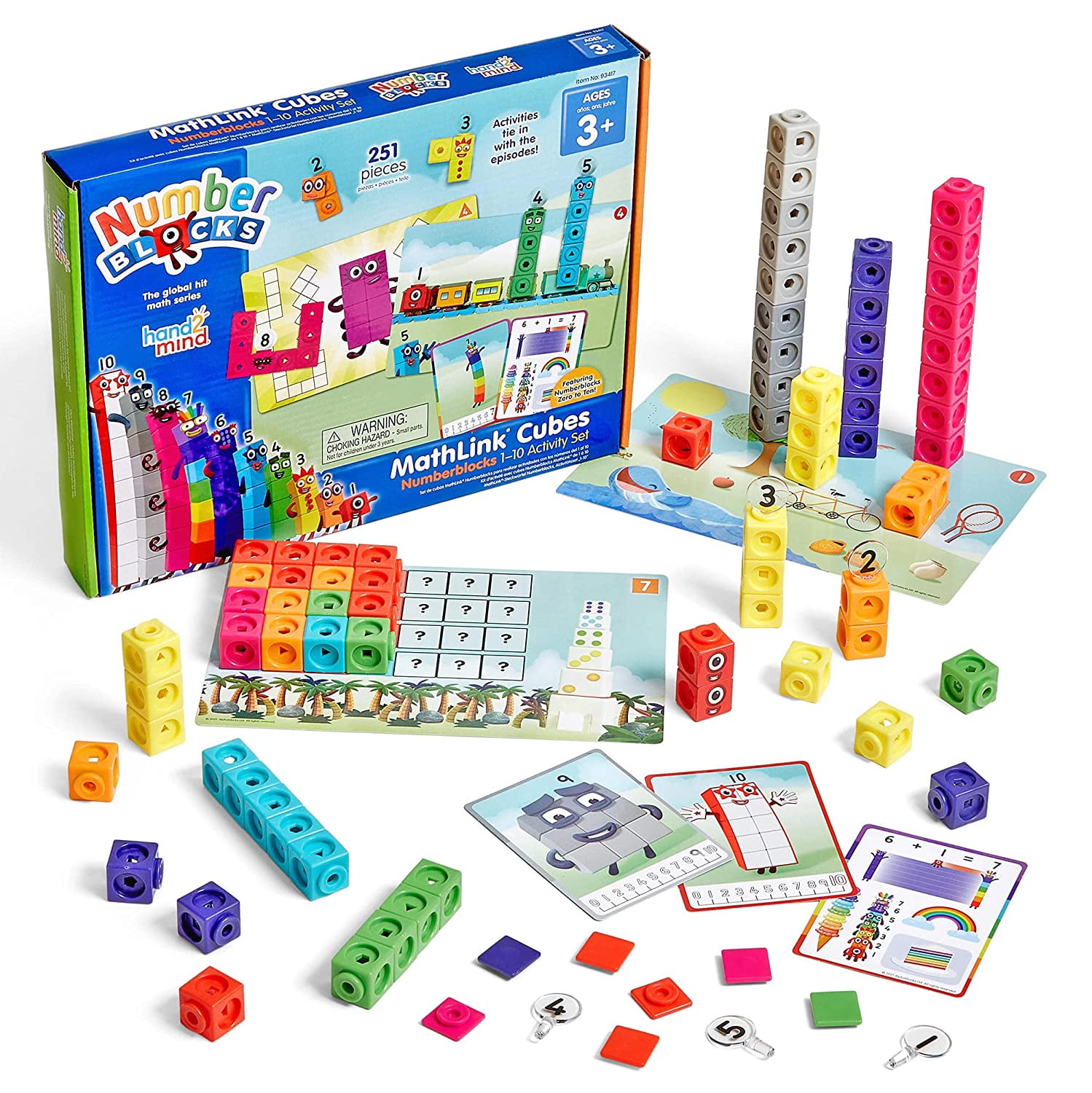 Fun Learning Math Kit Activity Homeschool Supplies Number Blocks Math Cubes Number Block Toys and Stickers