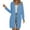 Blue, variant on Cardigan For Women Lightweight Long Sleeve Knitted Mid Length Button Down Blouses Solid Ice Silk Knitted Open Front Shrugs