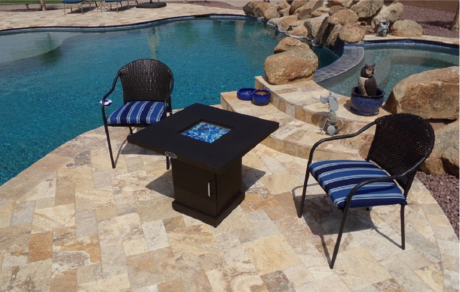 Az Patio Heaters Outdoor Fire Pit In Coffee With Cover And Bahama Blend