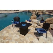 AZ Patio Heaters Outdoor Fire Pit in Coffee with Cover and Bahama Blend Fire Glass