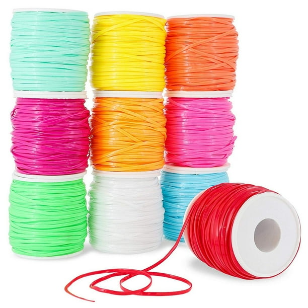 10Pack Plastic Lacing String Cord for Diy Craft Jewelry, 10 Colors, 2.