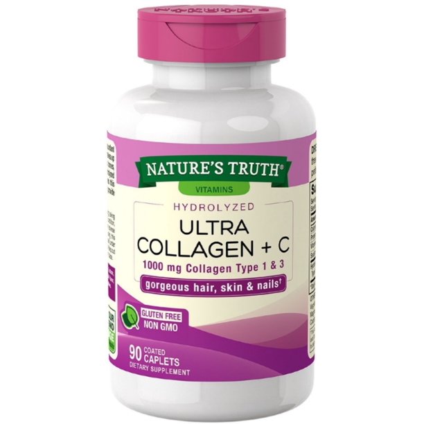 2 Pack Nature's Truth Hydrolyzed Collagen Dietary Supplement Caplets