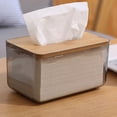 thumbnail image 3 of Cubierta de Caja de Tejido de Madera, Creativo de Gran Capacidad Moderno Titular de Cajas de Tejido Transparente Elegante Para Encimera, 3 of 7