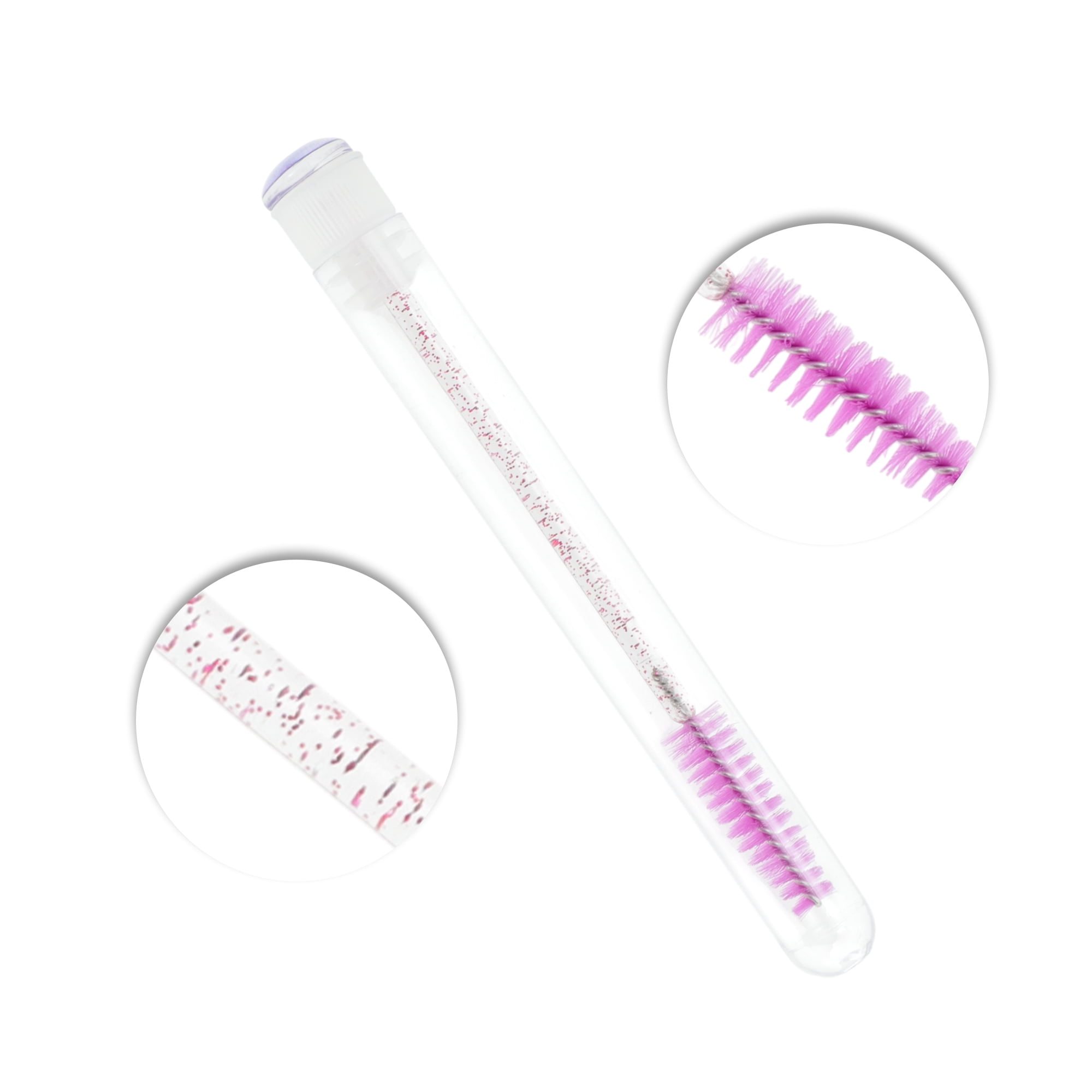 Unique Bargains 1 Pc Convenient Soft Nylon Bristles Eyelash Brush for Vacation Purple