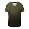thumbnail image 3 of Odeerbi Men's Graphic T-Shirts 2024 Casual Fitness Sports Gradient Printing Shirt V-neck Short Sleeve Blouse Olive Green, 3 of 4