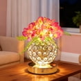 thumbnail image 5 of Purple Artificial Hydrangea Flower Lamp, 3 Color Dimmable Touch Control Night Light, Christmas Birthday Gifts for Women, Artificial Hydrangea Flower Table Lamp Decor Bedroom Bar Coffee Shop Wedding, 5 of 15