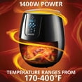 thumbnail image 3 of Brentwood Extra Large 1400 Watt 5 Quart Electric Digital Air Fryer with Temperature Control in Black, 3 of 7