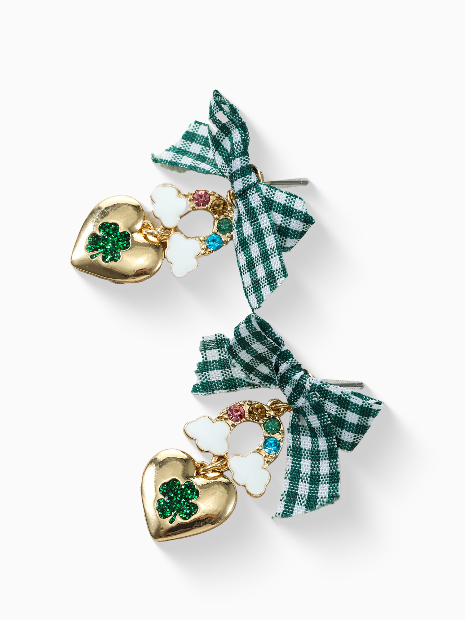 Way to Celebrate St. Patrick's Day Gold Heart Dangle Earrings, 1 Pair