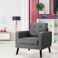 thumbnail image 2 of Pemberly Row Contemporary Fabric Accent Chair with Rubber Wood Legs in Gray, 2 of 11