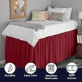 thumbnail image 5 of Dorm Bed Skirt Twin XL 38" Drop, College Dorm Room Bed Skirts Easy to Put On Twin XL Size Dust Ruffle Dorm Sized Bed Skirts, 600TC Egyptian Cotton Bed Skirt, (Burgundy, Twin-XL - 38" Drop), 5 of 6