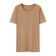 thumbnail image 6 of NTACZA Womens Tunics Short Sleeve Khaki Plus Size Solid T-Shirts Girls'Tops, Tees & Blouses 5x, 6 of 6