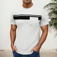 thumbnail image 2 of Rhuody Short Sleeve mens t shirt Round Neck Tee Pullover Striped Printed Lightweight Tops Clothes White 2XL, 2 of 7