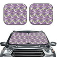 thumbnail image 2 of Windshield Sun Shade, Violets Flowers Green Leaves Foldable Car Sun Shade Windshield For Front, 2 Pieces, 2 of 4