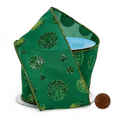 thumbnail image 3 of Green Glitter Polka Dots Satin Wired Ribbon - 2 1/2" x 10 Yards, Christmas, Gift Basket, Wreath, Mardi Gras, St. Patrick's Day, Easter, 3 of 4