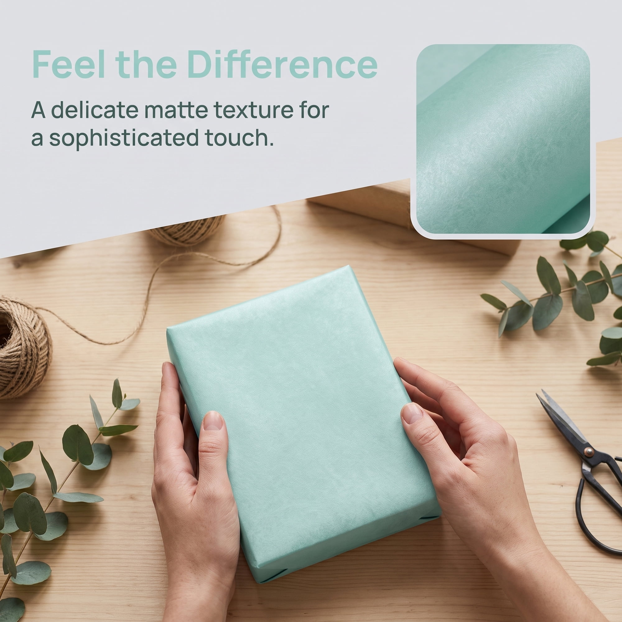 Unique Bargains 3Pcs Heavyweight Matte Gift Wrapping Paper Sky Blue 27.6" x 19.7"