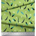 thumbnail image 2 of Soimoi Green Cotton Poplin Fabric Dot & Feather Printed Fabric 1 Yard 42 Inch Wide, 2 of 3