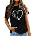 thumbnail image 3 of Valentines T-Shirts for Women Valentine Love Heart Printed Graphic Tshirt Cute Girls Minimalist Casual Top, 3 of 6
