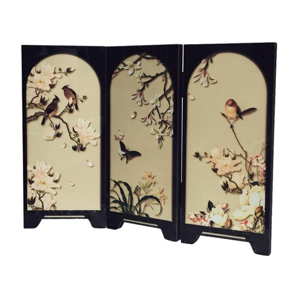 Mini biombo plegable decorativo, divisor artesanal para estantes de dormitorio Estilo A