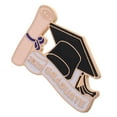 thumbnail image 3 of Broche de gorro de graduación, Pin de solapa esmaltado para estudiantes, recuerdos de graduación, recuerdos de fiesta, broche negro y dorado para chaquetas, accesorios, 3 of 4