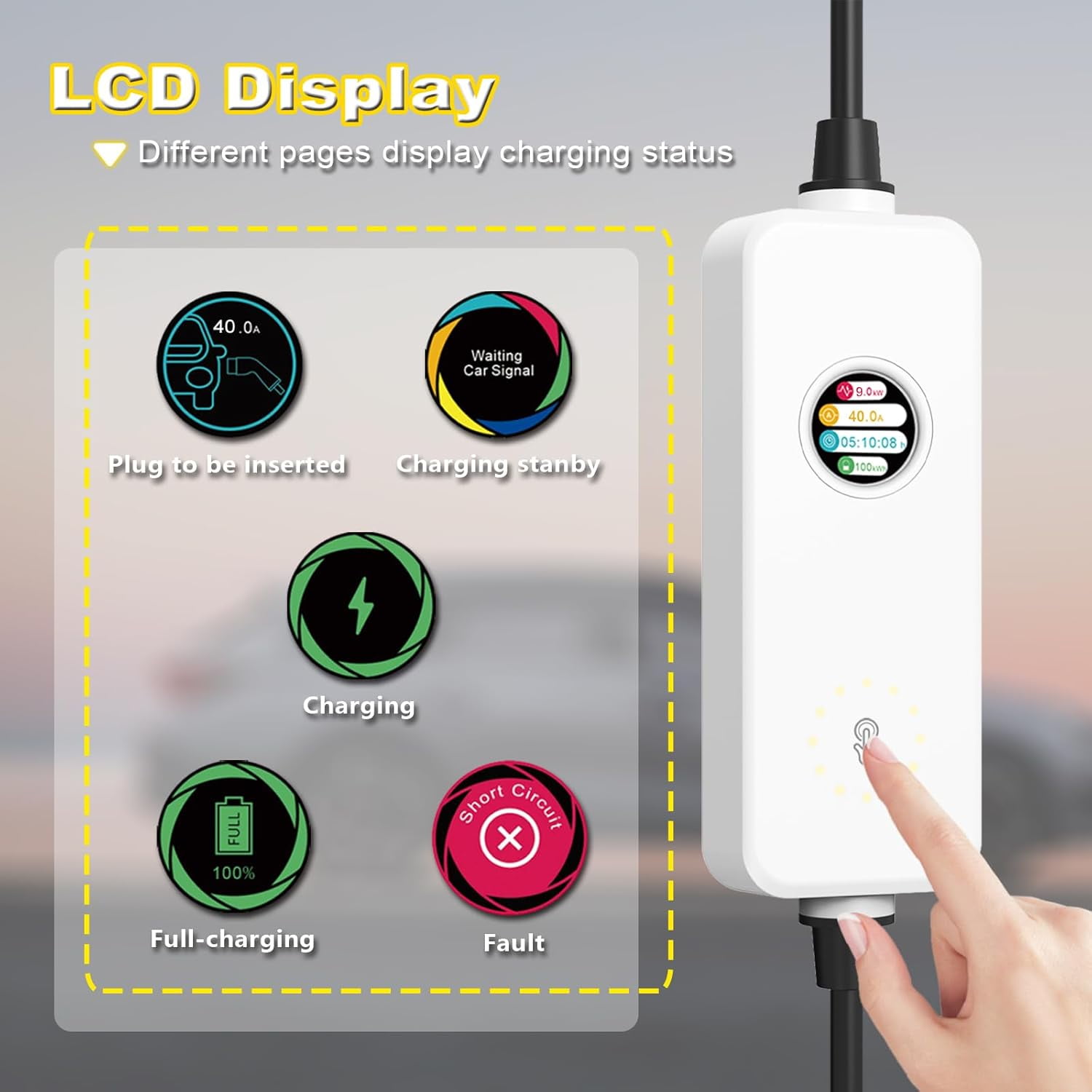 Level 2 EV Charger-ETL Certified, Home Charging Station, 40A 240V Nema 14-50 Plug 25FT, Portable Car Charger for SAE J1772 Cars