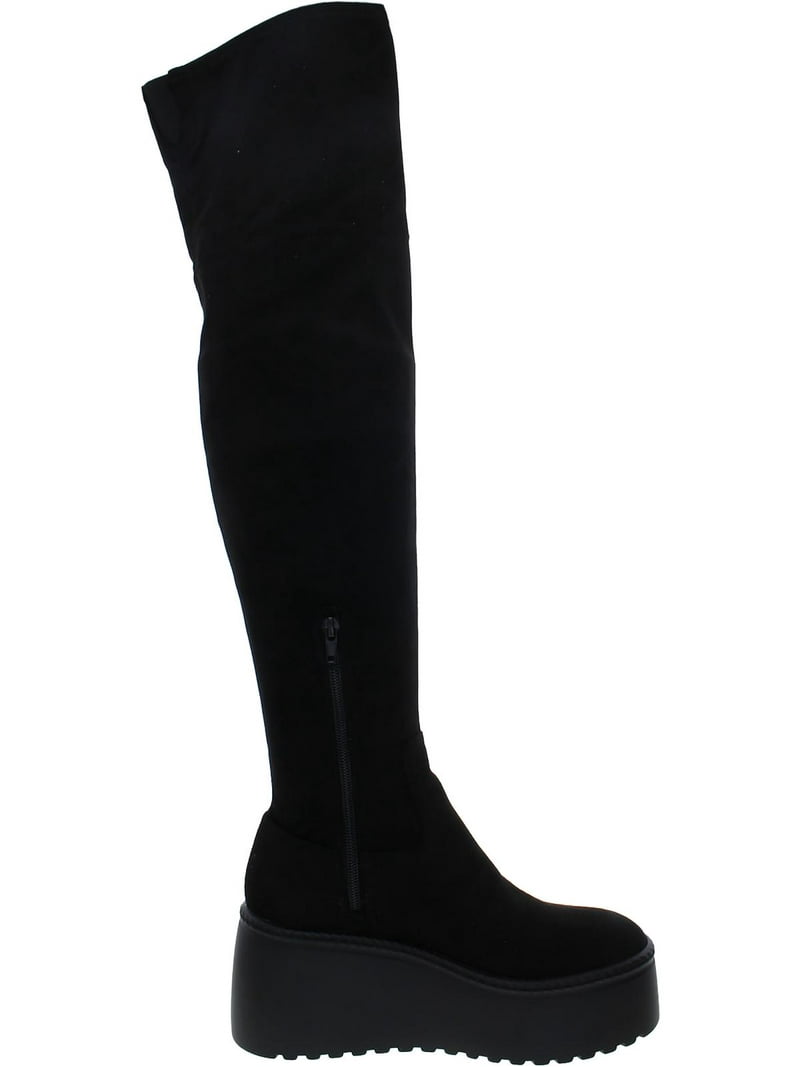 Nine West Womens Hojo Faux Suede Side Zip Over-The-Knee Boots