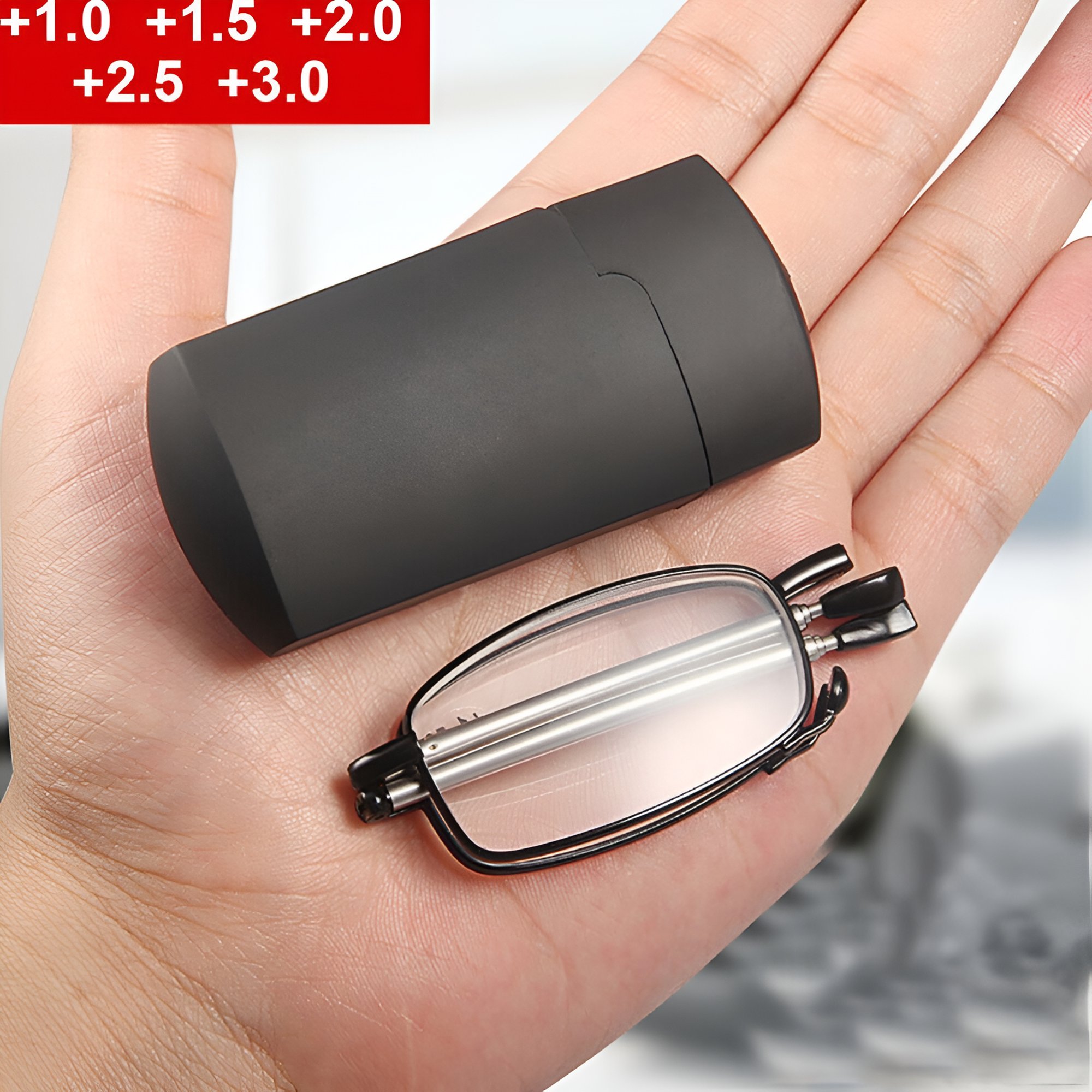GJX Folding Reading Glasses Magnify Presbyopic Case Unisex Universal 1.5 2 2.5 3.0