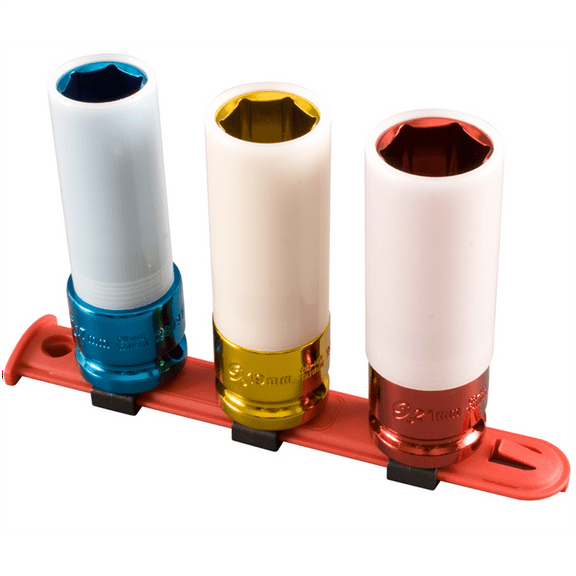 Sunex 2842 3-Piece 1/2 in. Drive Metric Deep Extra Thin Wall Protector Impact Socket Set