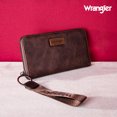 thumbnail image 3 of Wrangler Womens Wallet Wristlet Long Purse Designer Clutch Large Capacity Credit Card Holder Gifts for Women, Coffee, 3 of 7