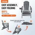 thumbnail image 2 of VEVOR Adirondack Chair Plastic Set of 2 All-Weather Folding Fire Pit Gray, 2 of 9